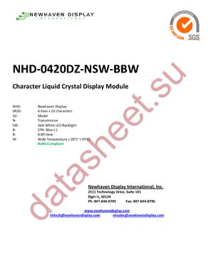 NHD-0420DZ-NSW-BBW datasheet  